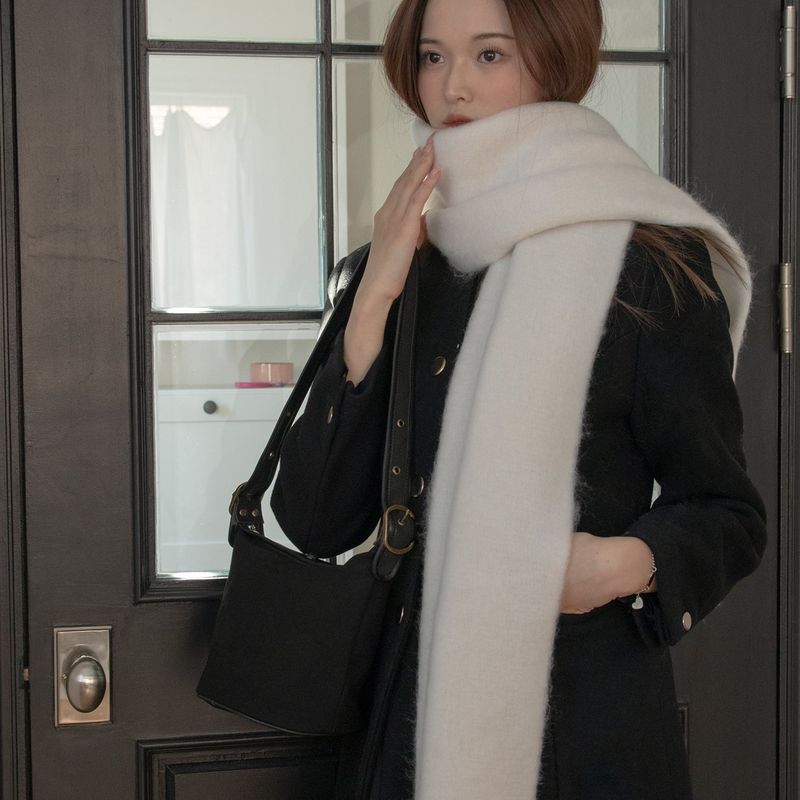 vintage belt suede bag_black