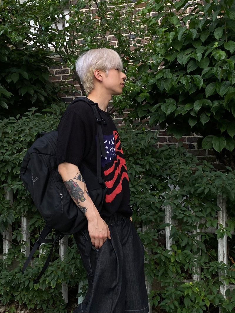 Layered Stitched Bermuda Pants