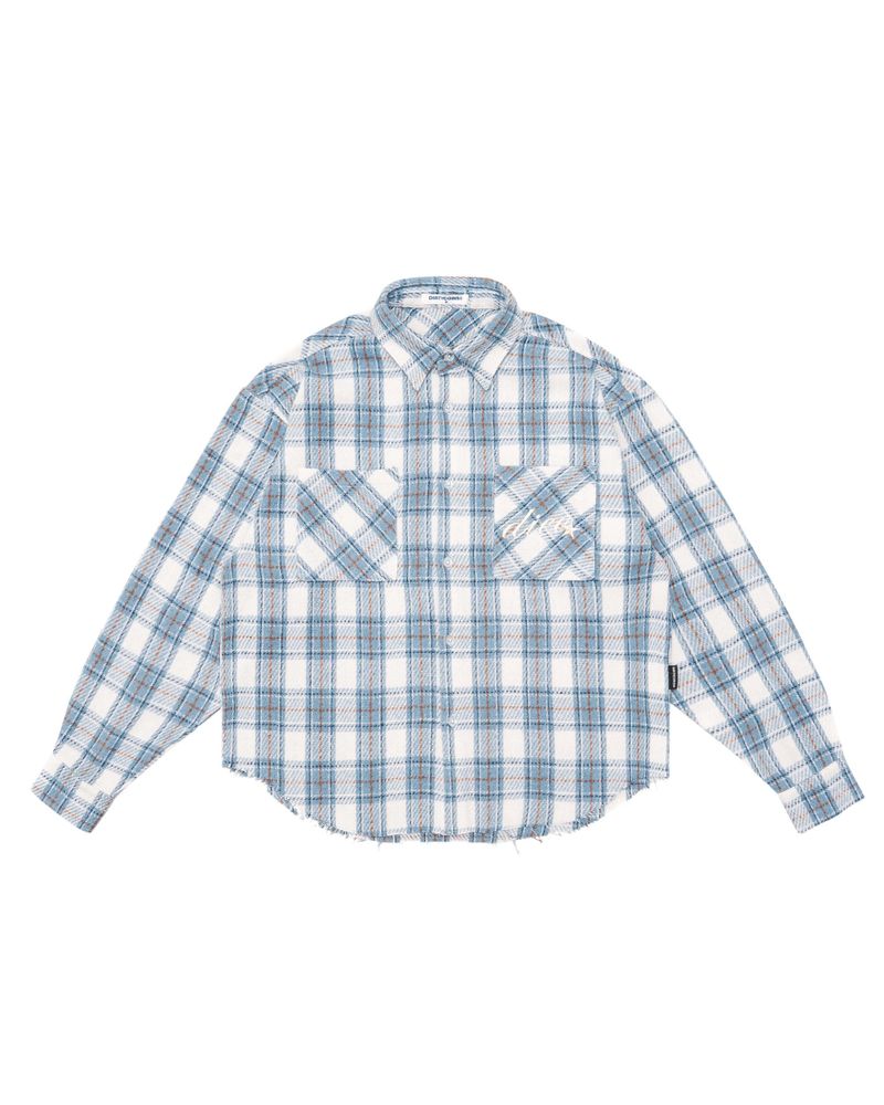 DirtyCoins（ダーティーコインズ）の「Flannel Raw Hem Embroidery Light Blue（Jackets/Outerwear）」