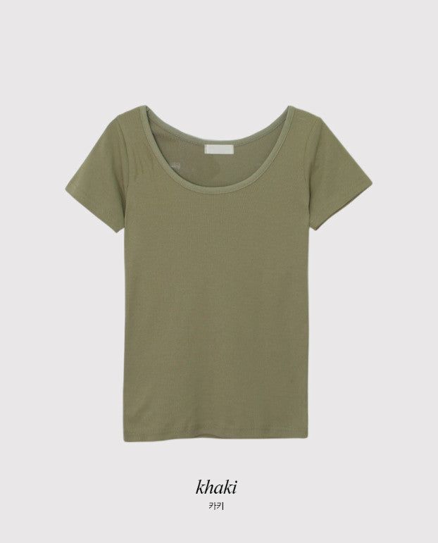 Basic Mood Slim U-neck T-shirt (6color)