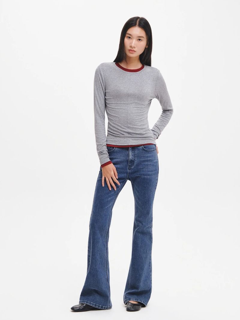 BOOTCUT WASHING DENIM PANTS