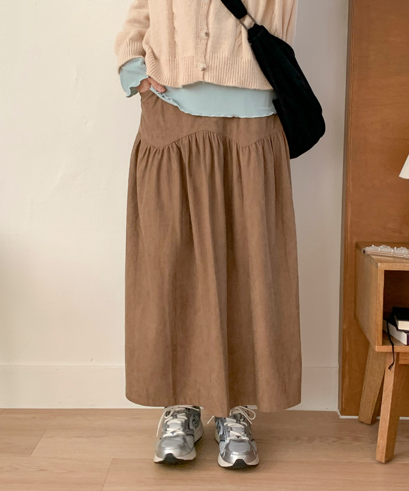 corduroy long skirt