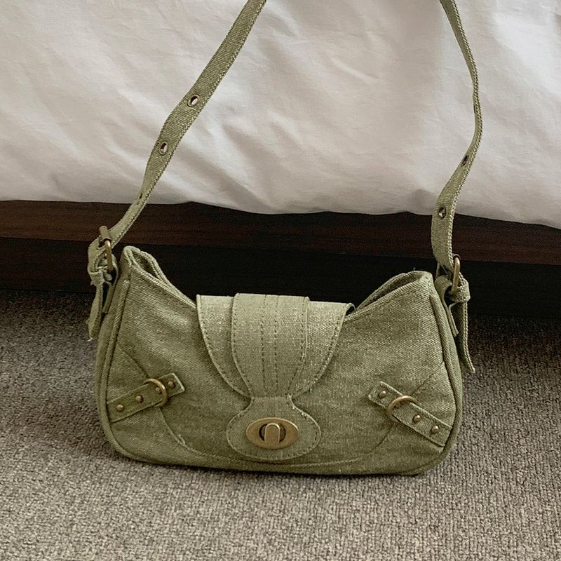 Binbe Vintage Washing Green Shoulder Bag