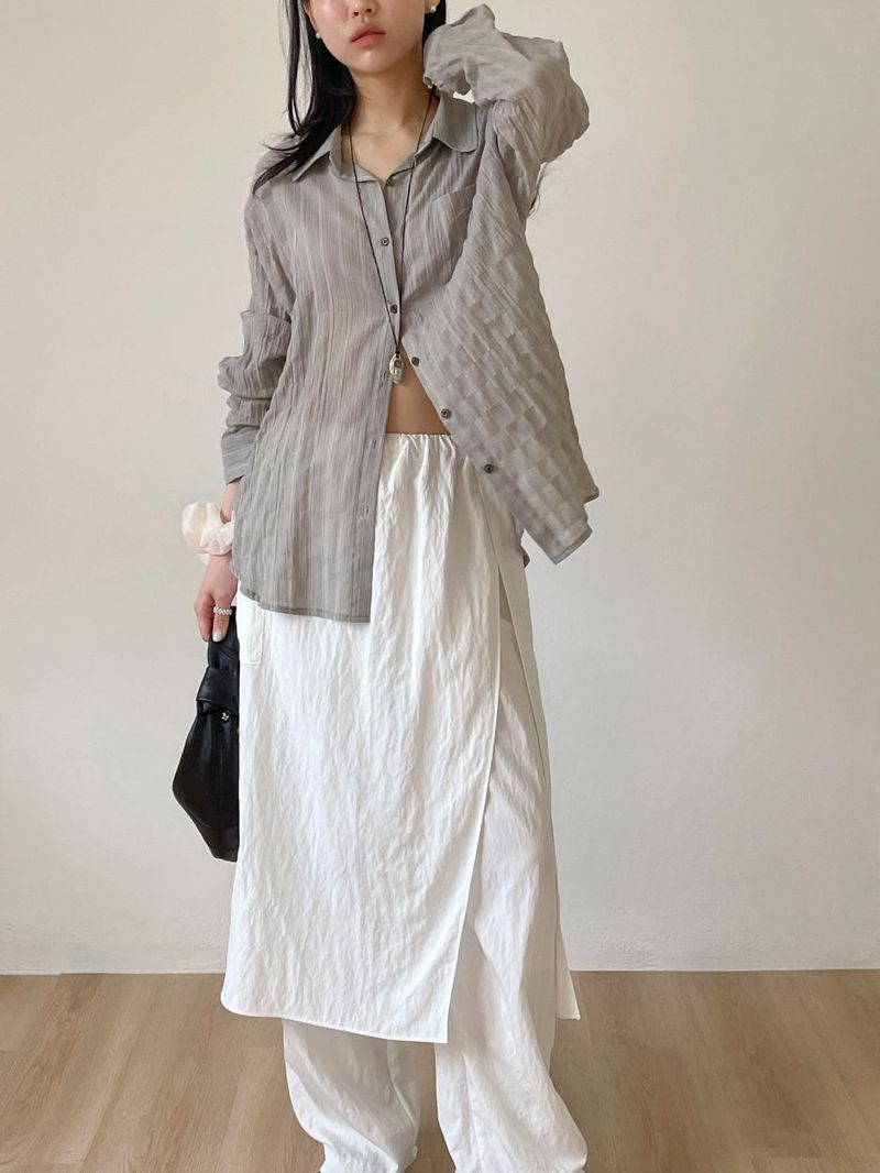 Block Stripe Loose Fit Shirt