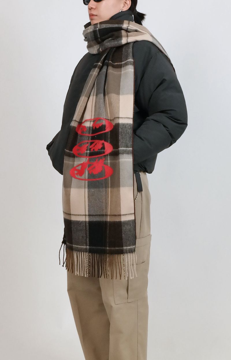 Eye muffler Check brown