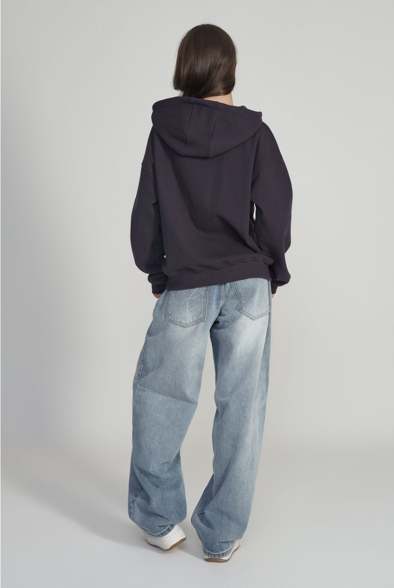 87 Waffle hooded zip-up, Navy