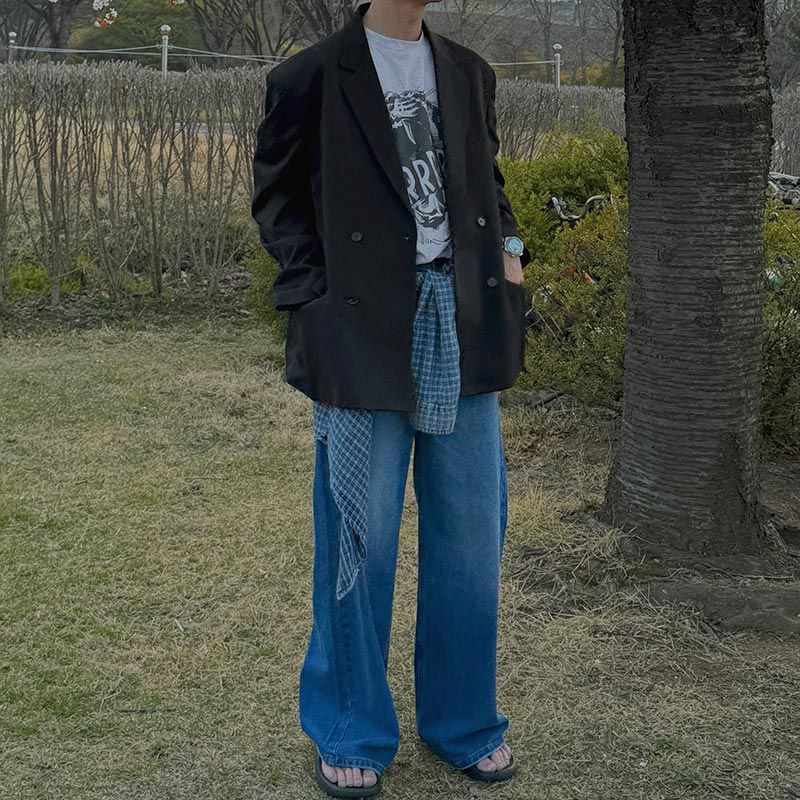 Awesome Super Long Wide Denim Pants (5color)