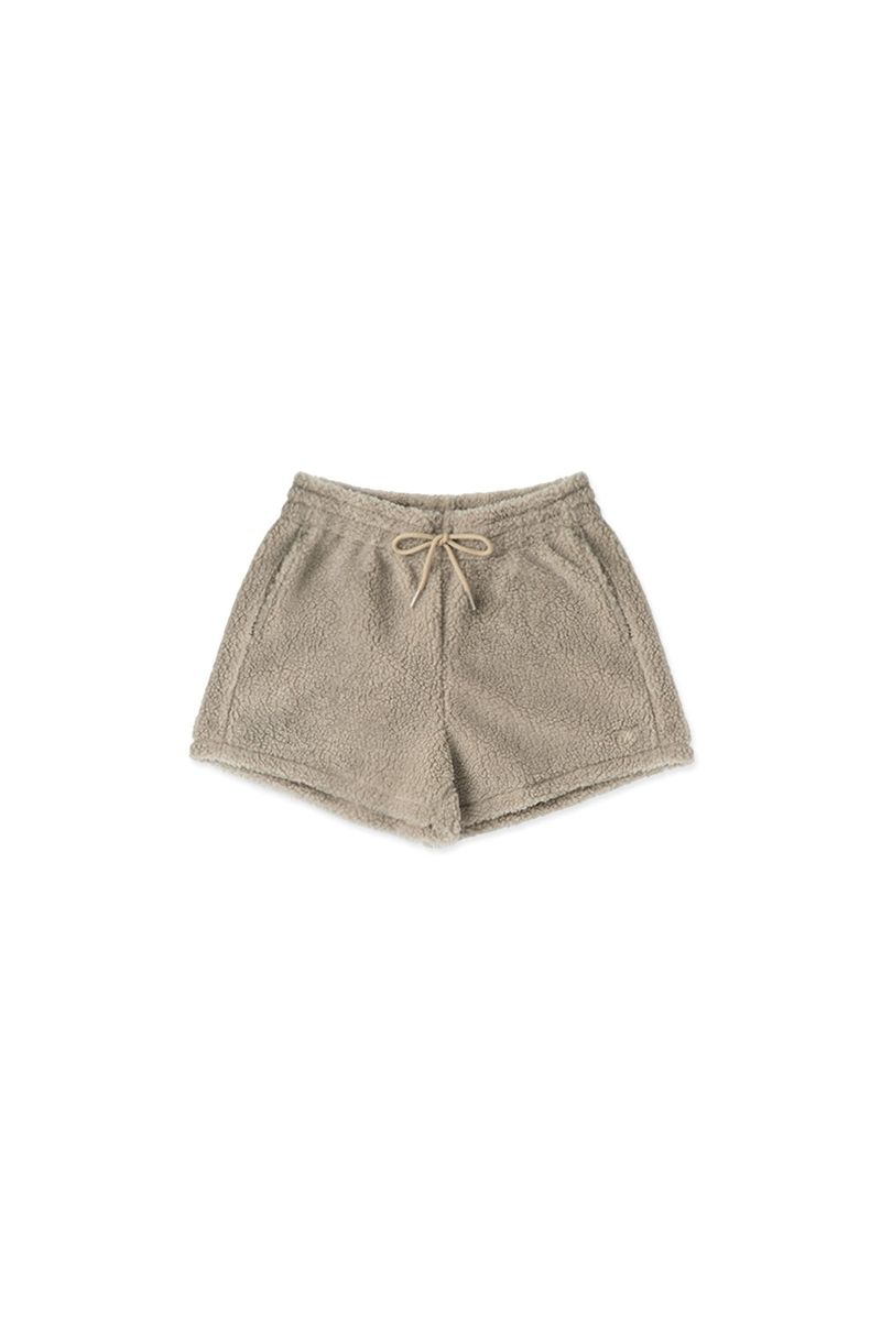 Teddy fleece shorts_mocha