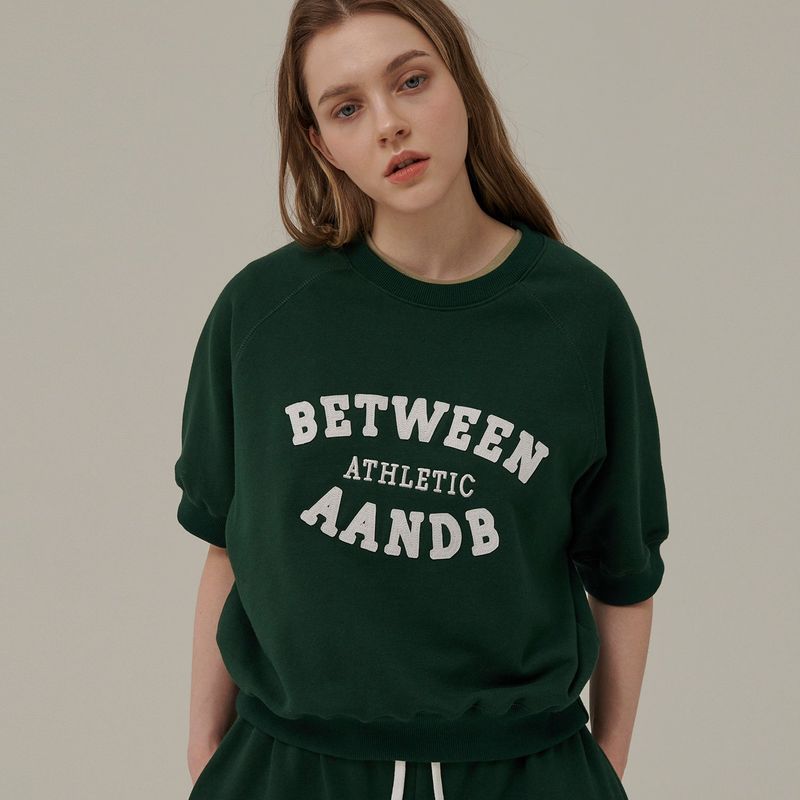 Between A and B(ビットウィーンエーアンドビー)の「RAGLAN SHORT SLEEVE SWEATSHIRT_DEEP GREEN(Tops)」