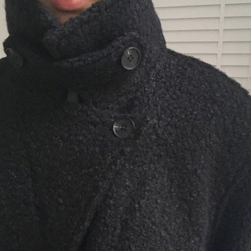 Avn Wool Hair Boucle Half Coat
