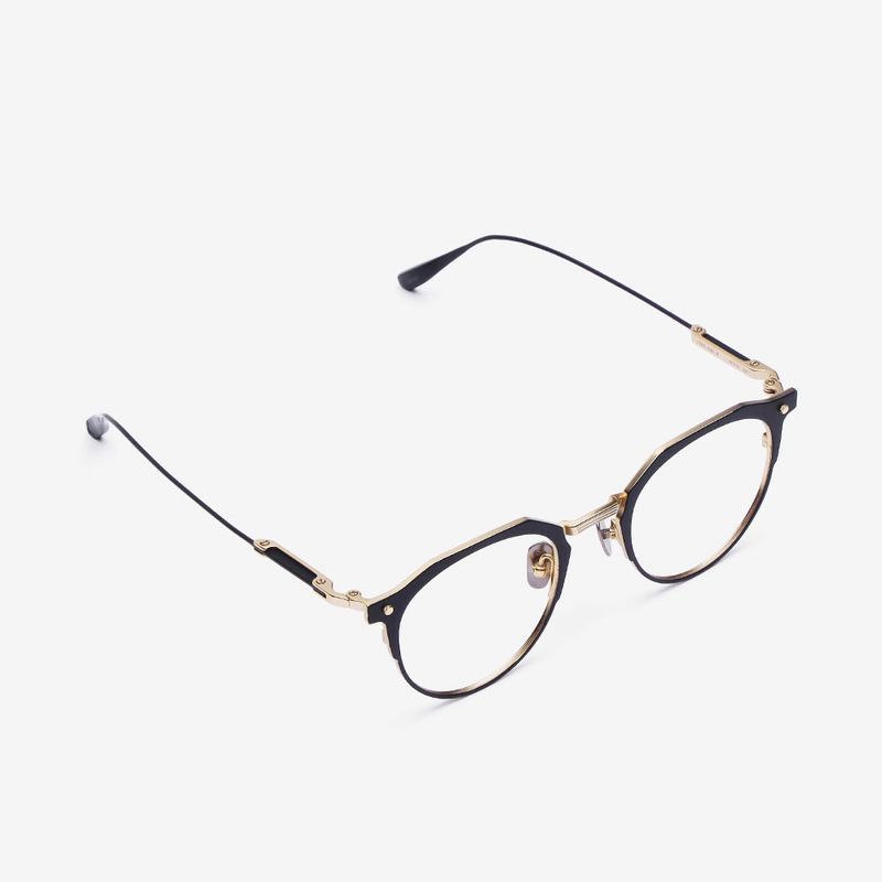 Knouun Round titanium glasses CODE. 104. B Black N Gold