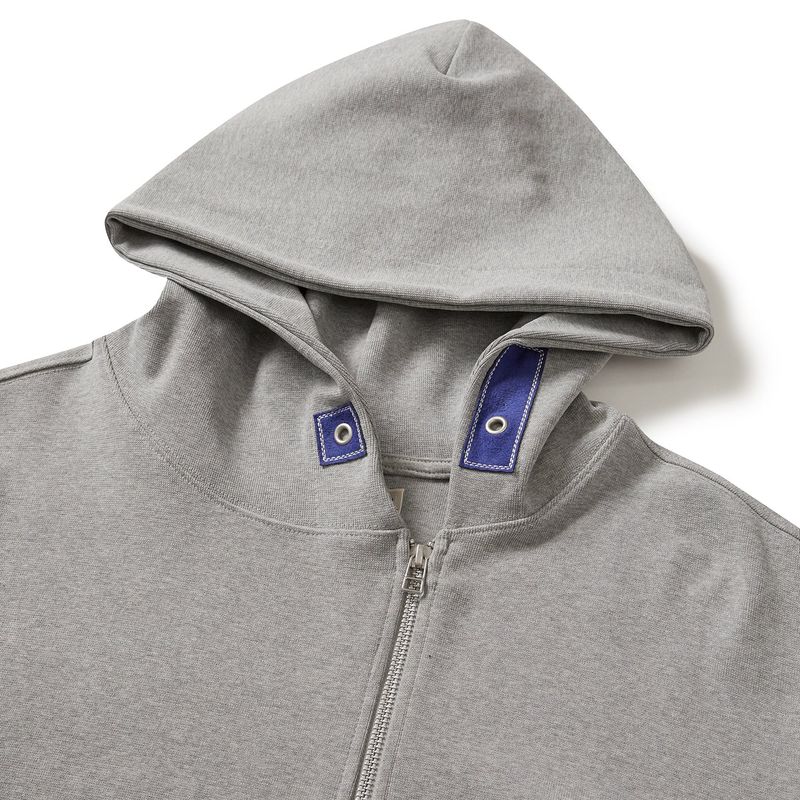 Writer hooded zip-up / Melange gray
