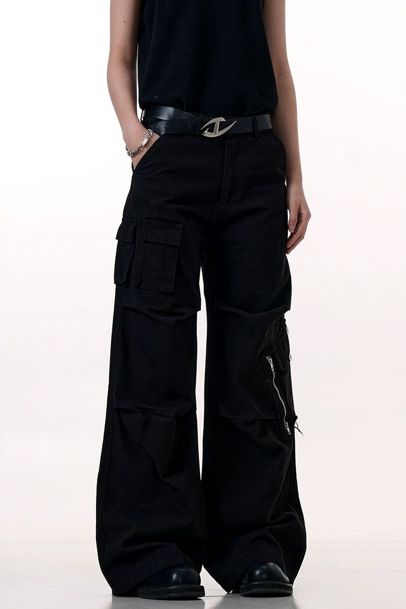 CZ Basicsの「High-Street Zipper Black Cargo Pants(Pants)」