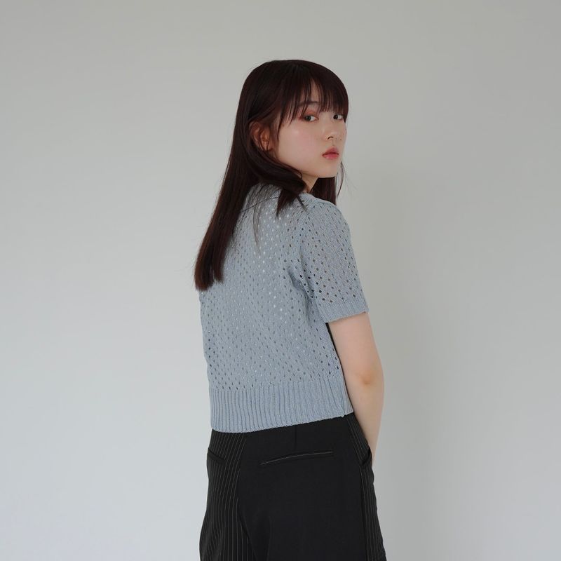 mesh knit cardigan