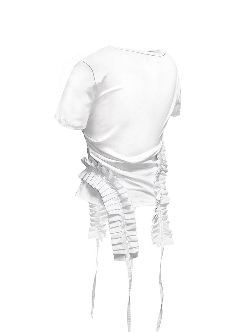  PLEATS RAIVE TOP . WHITE