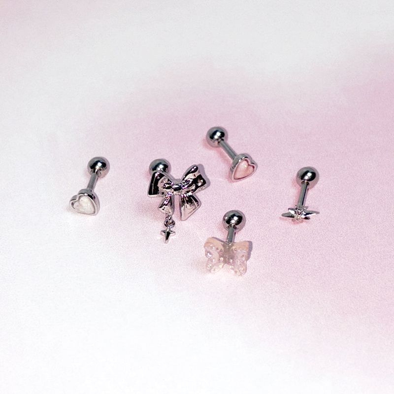 VVV（ブイブイブイ）の「[SET] バタフライハートリボンドロップピアス（アクセサリー）」