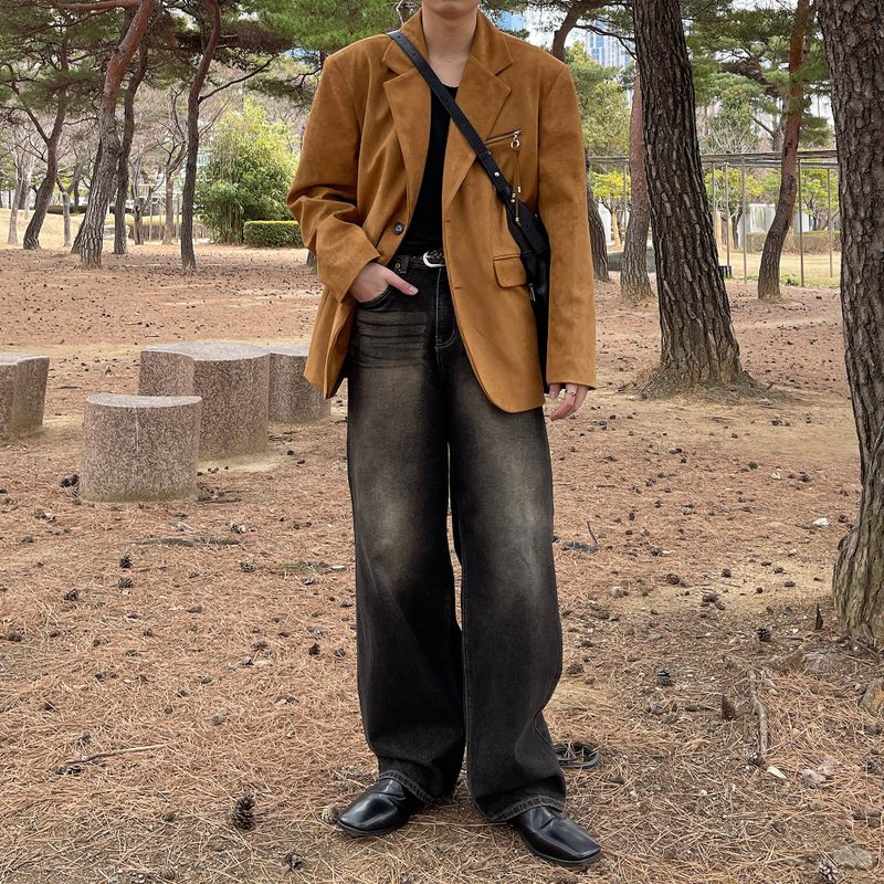 90's Sharoon Suede Zipper Jacket (2 colors)
