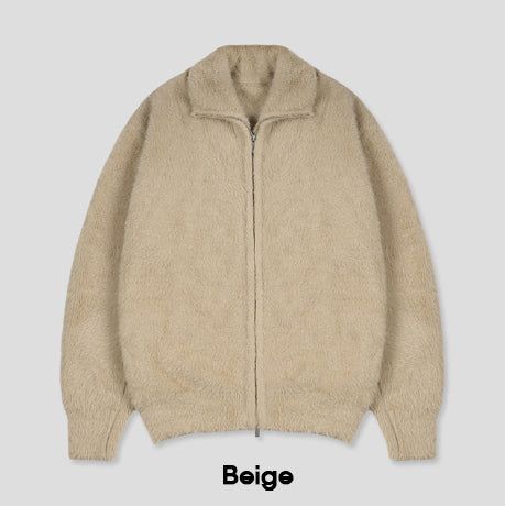 Neville two-way angora knit zip-up