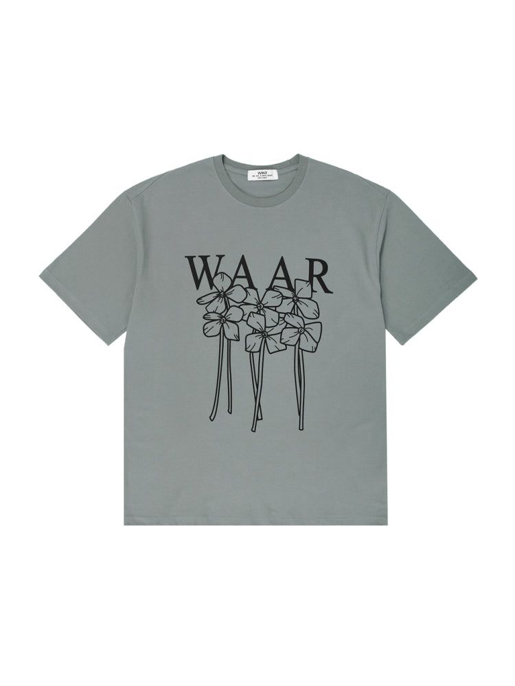 T1012 M FLOWER T-SHIRT_CHARCOAL