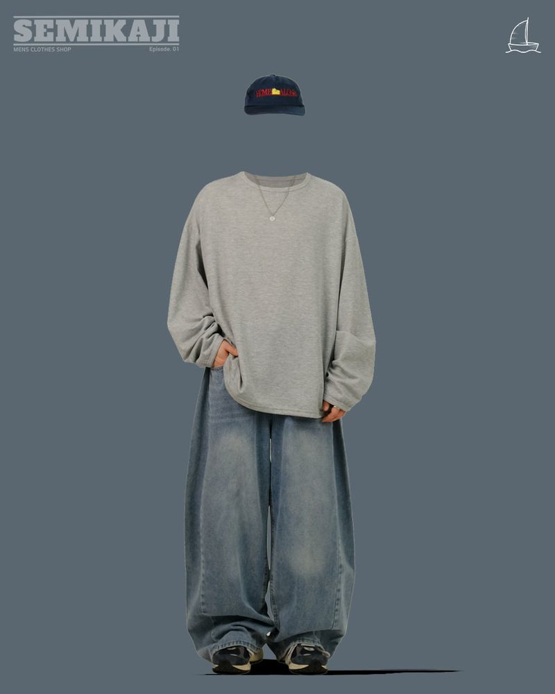 RU サイド ワイド バルーン デニム パンツ