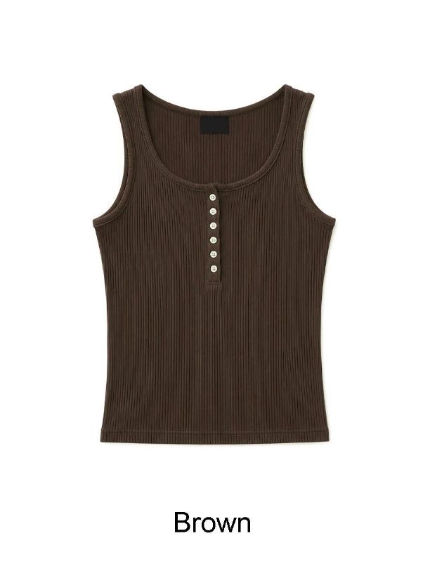 Olte Button Ribbed Sleeveless