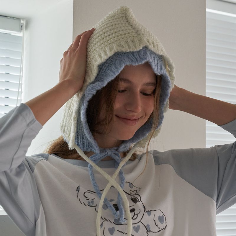 OVT-U(オーブイティーユー)の「Frill Knit Balaclava_3 color(Hats)」
