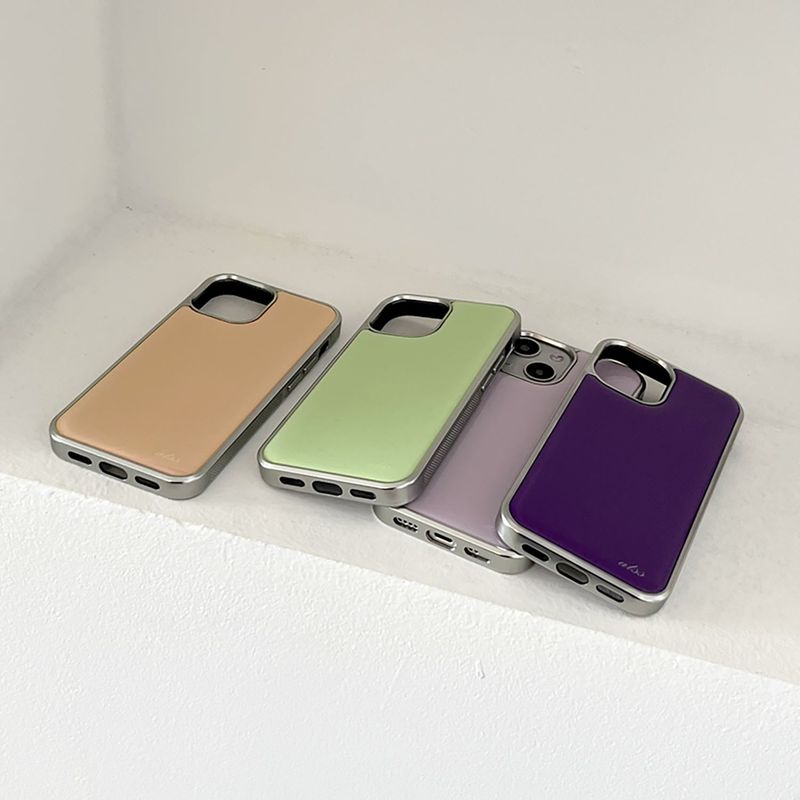 peach puff epoxy silver bumper case
