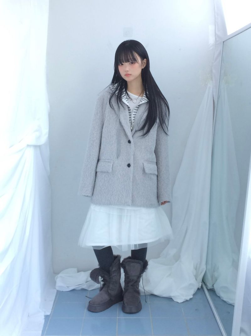 Hairy cream jacket