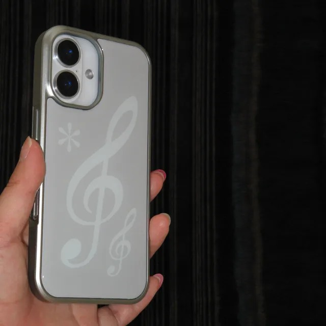 note Light Gray Silver Epoxy Case