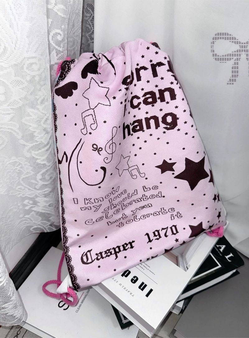 Light Pink Drawstring Bag