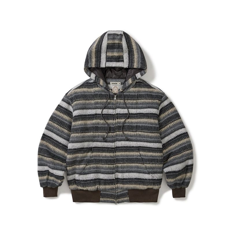karactor（カラクター）の「Wool fleece hooded zip-up jacket / Gray（Jackets/Outerwear）」