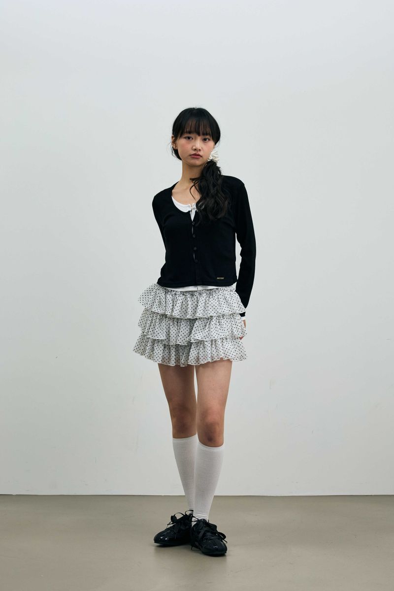 MINI HEART CANCAN SKIRT PANTS / WHITE