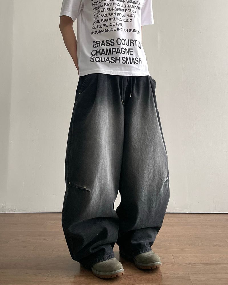 Dot Brush Denim Pants
