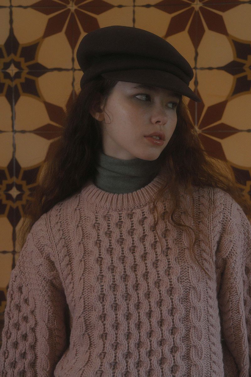 Usual cable knit_pink