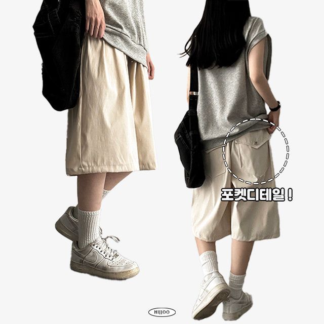 hijjoo(ハイチュー)の「Fine Back Pocket Banding Bermuda Shorts(Pants)」