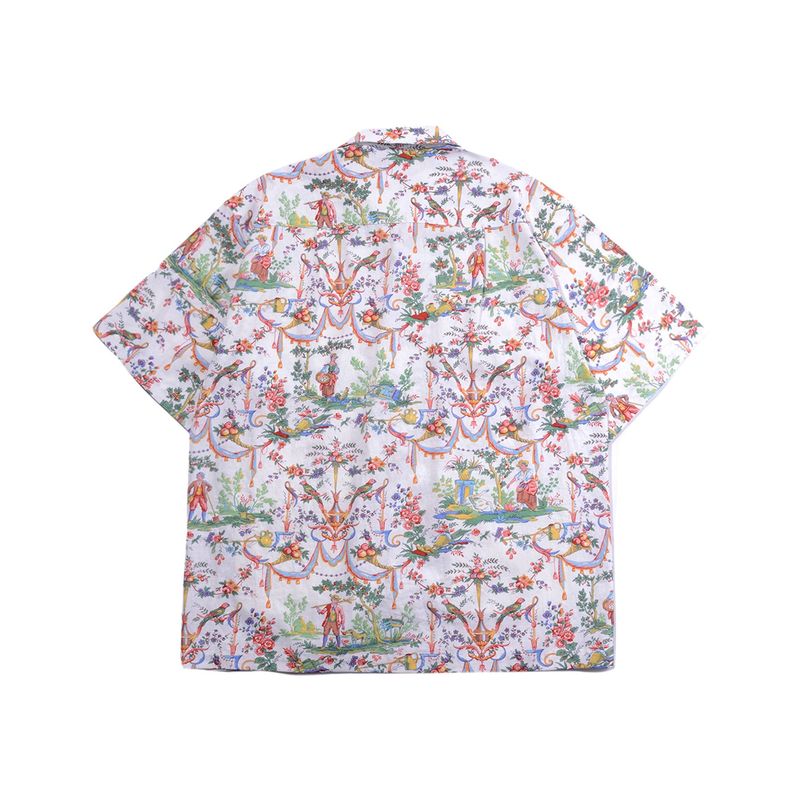 [UNISEX] Printed Linen-Blend Short-Sleeved Jacket (Multicolor)