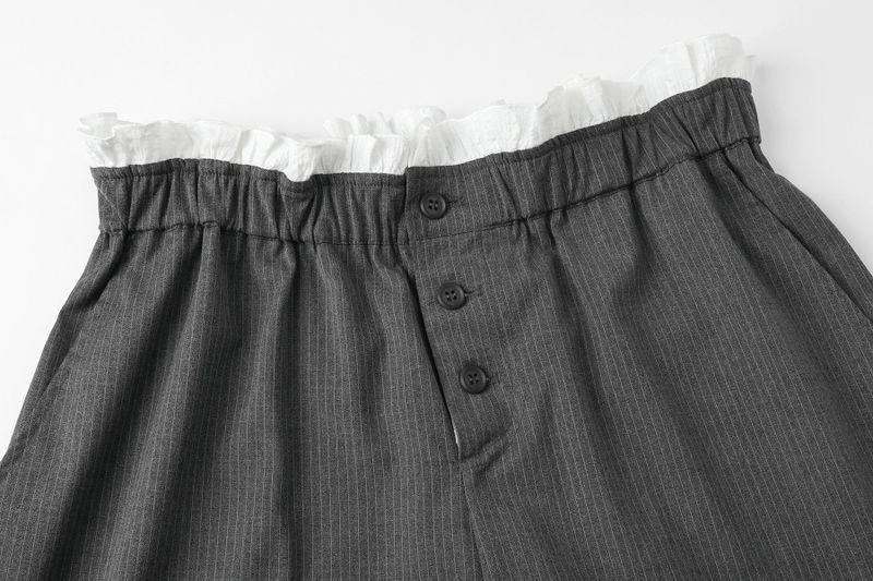 Frankie button pants - dark gray