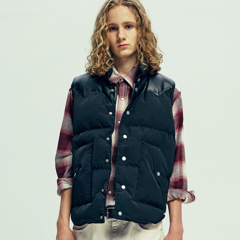70s wyo padded ski vest black