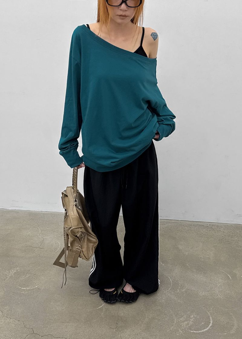 [MADE] Kikoon Boat Neck Oversized Long Sleeve Tee
