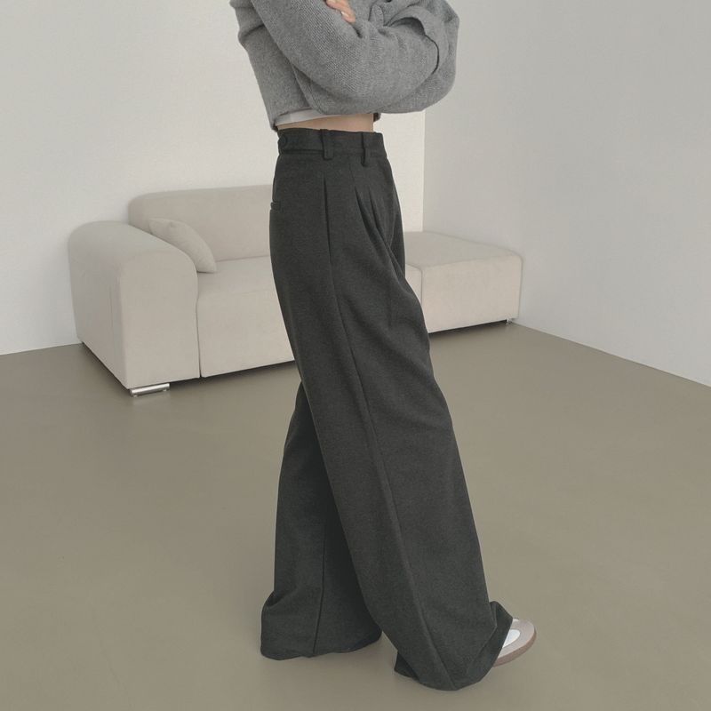 Long / woolen napping waist adjustable slacks
