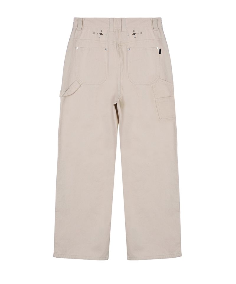 Stud Detail Carpenter Denim Pants_Ivory