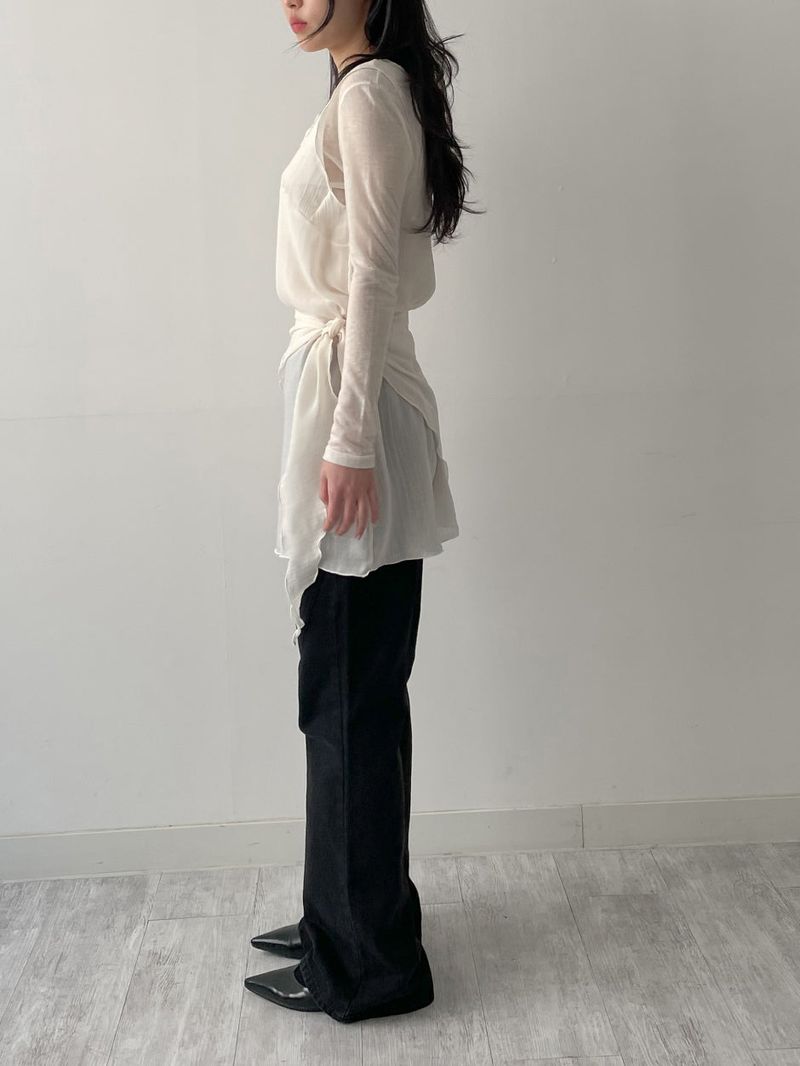 405 Cut-out Bootcut Wide Denim Pants