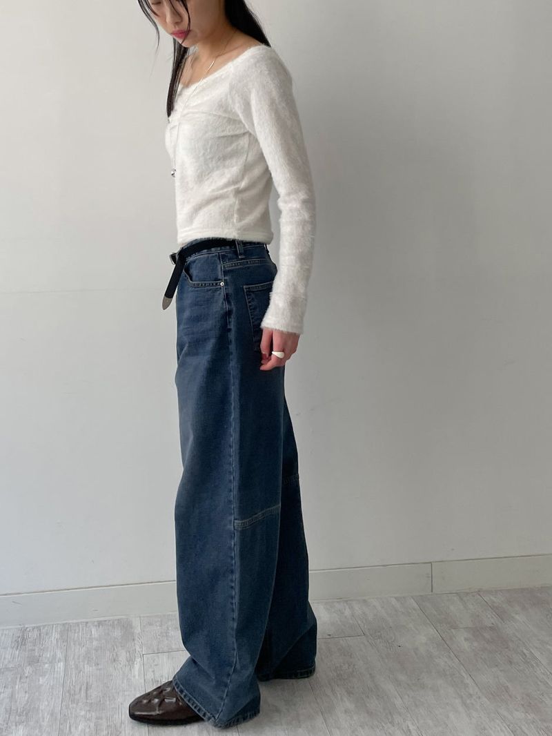 Shirring Enamel Square Toe Loafers
