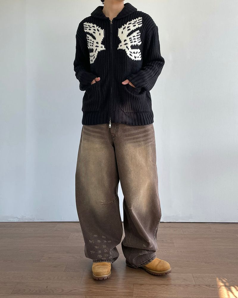 Rebel Shawl Collar Knit Zip-Up