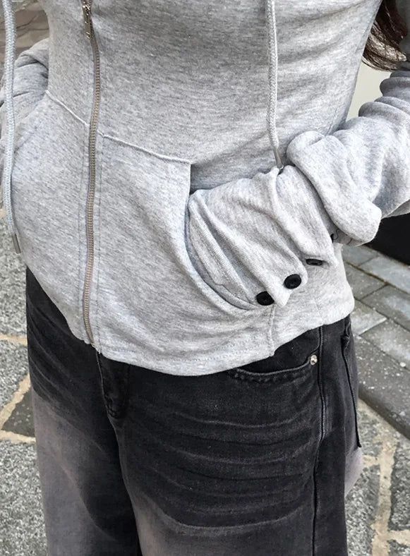 Coa Slim-Fit Button Hood Zip-Up