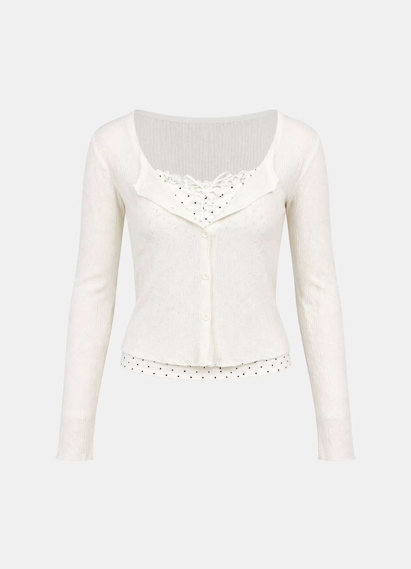 Aven Lace Layer Cardigan Set