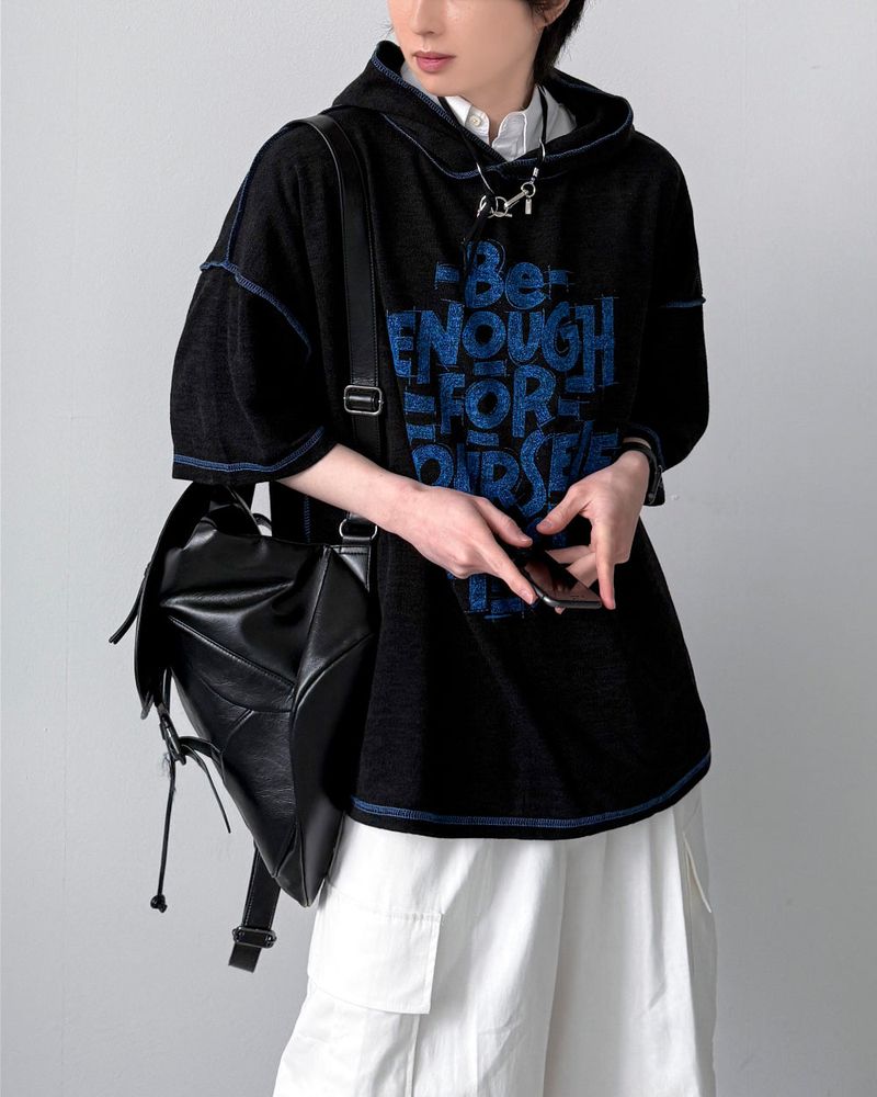 Enough Hooded Half Knit
