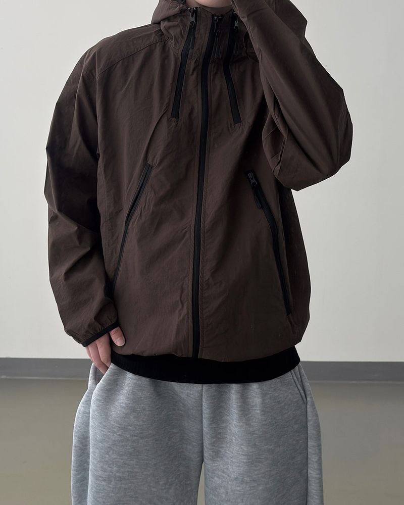CALVET Zip-Up Hooded Windbreaker
