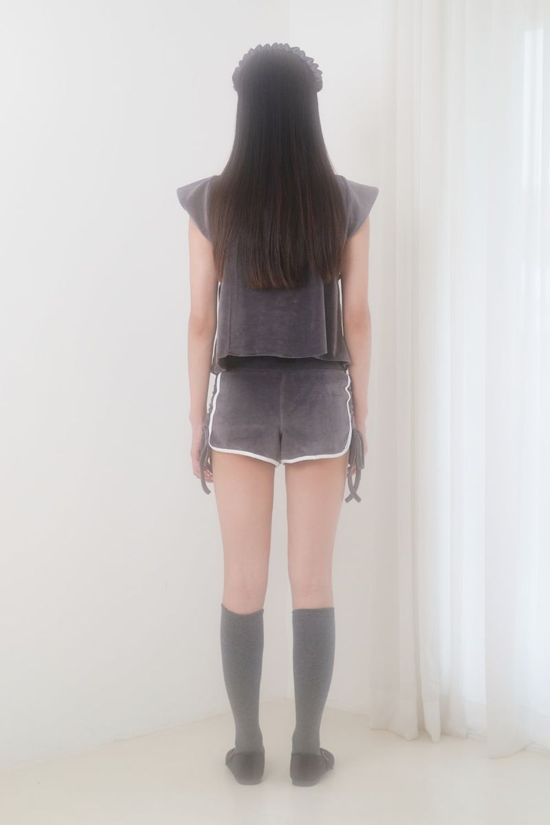 VELVET PAJAMA BOTTOM (CHARCOAL)