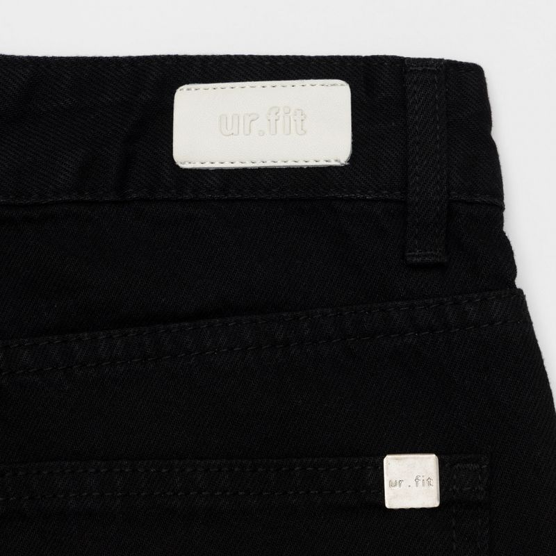 RIBBON EMBROIDERED BLACK DENIM PANTS code 18203
